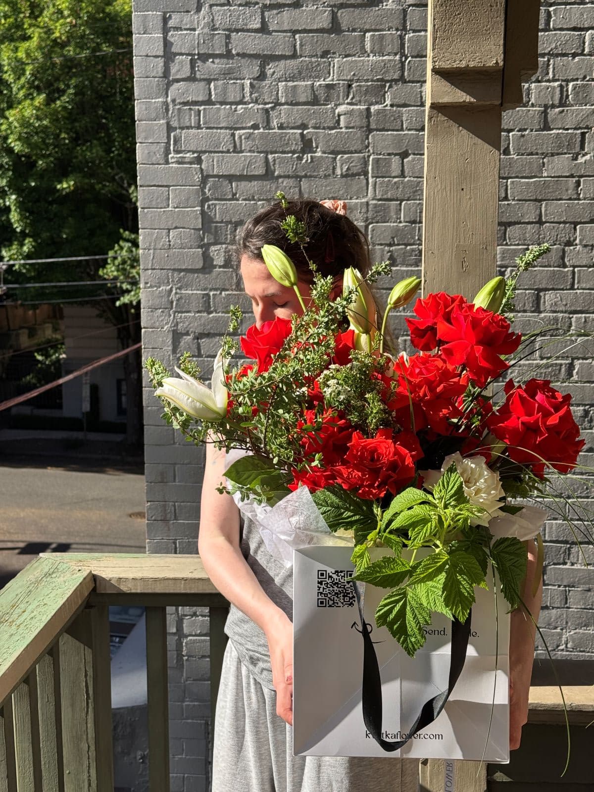 Aurora | Luxury Red Roses & Lily Bouquet