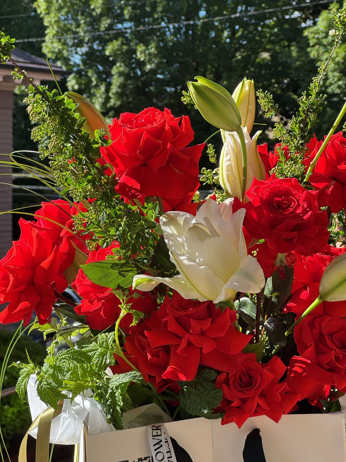 Aurora | Luxury Red Roses & Lily Bouquet
