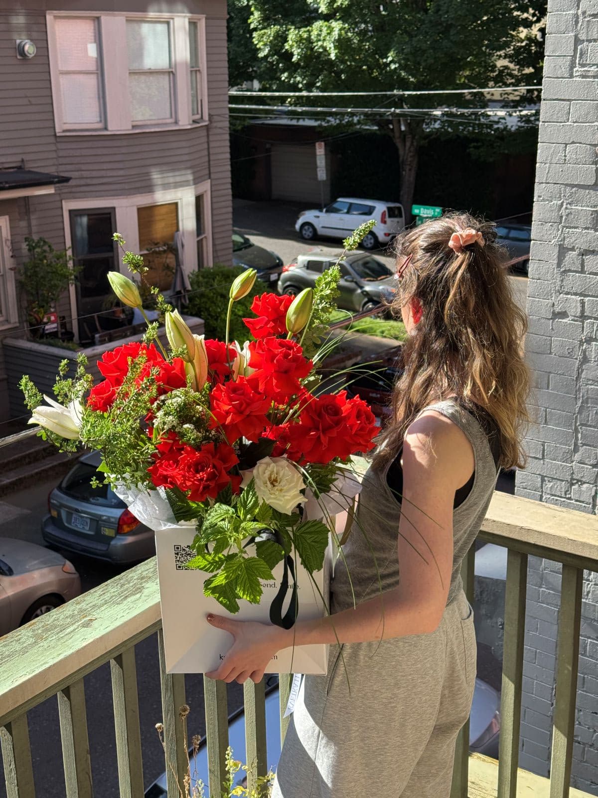 Aurora | Luxury Red Roses & Lily Bouquet