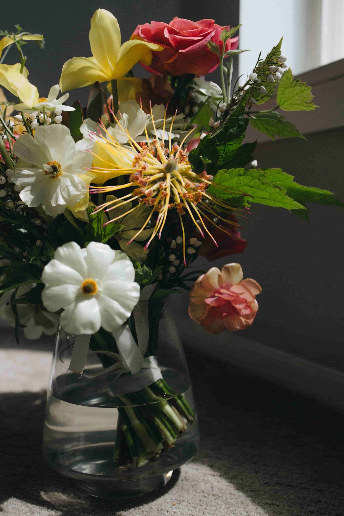 Close-up of lush seasonal flowers in large bouquet – Grand Flower Subscription Portland