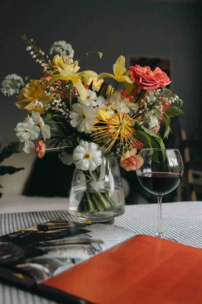Top view of large floral arrangement – Grand subscription flower delivery in Portland