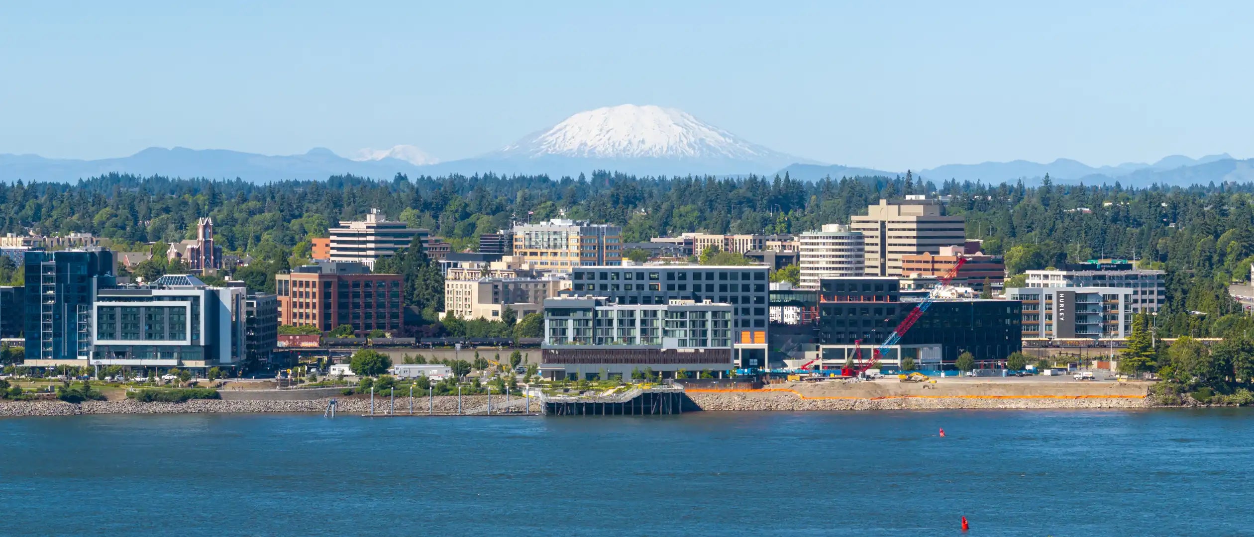 Vancouver Washington skyline with Columbia River and Mt. St. Helens - same-day flower delivery area